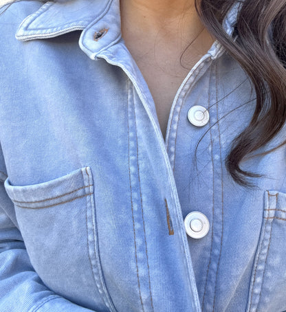 Annette Acid Washed Button Down Shacket