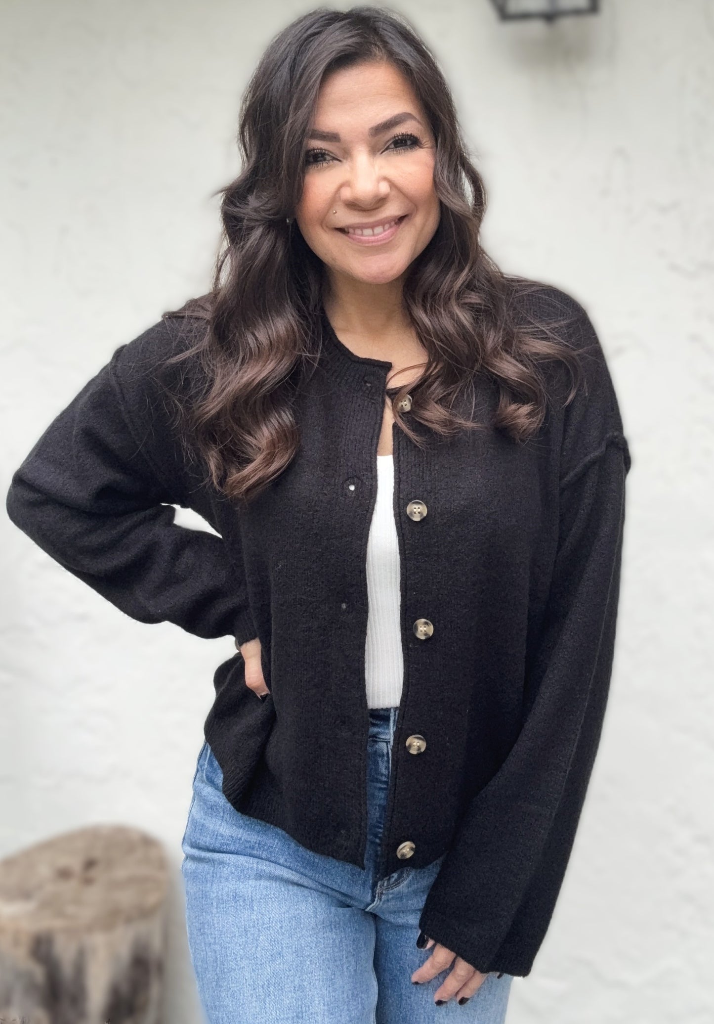 Anya Relaxed Fit Button-Down Cardigan