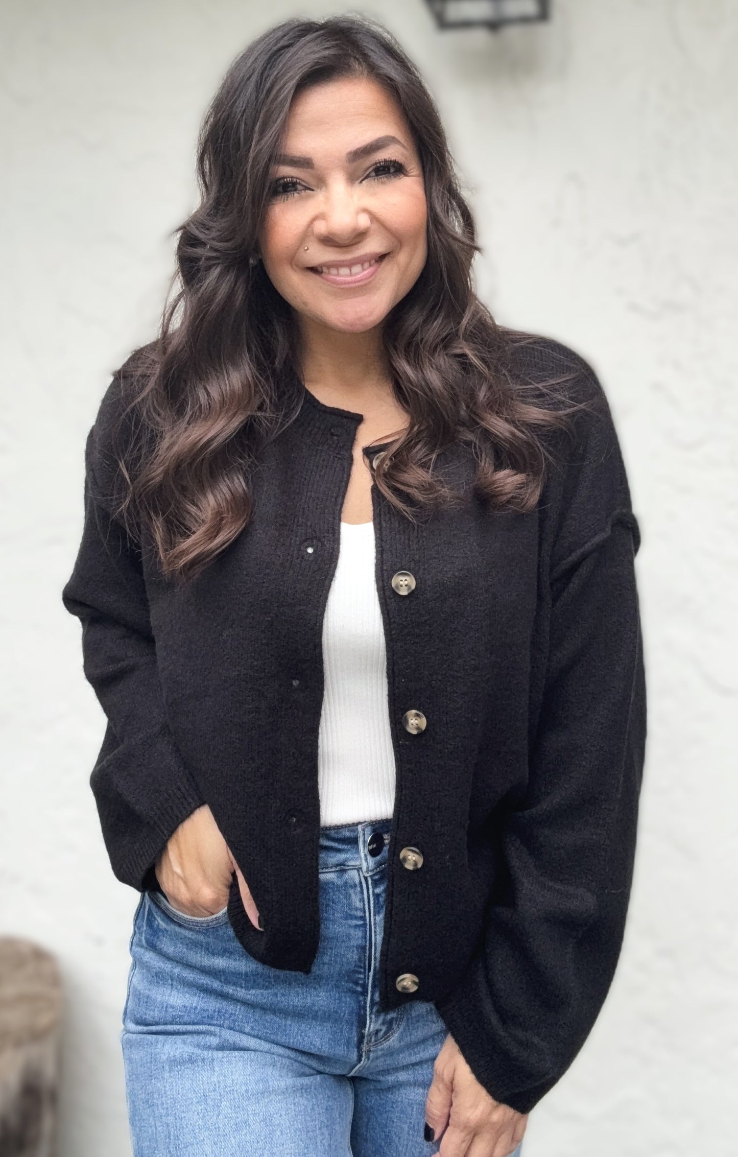 Anya Relaxed Fit Button-Down Cardigan