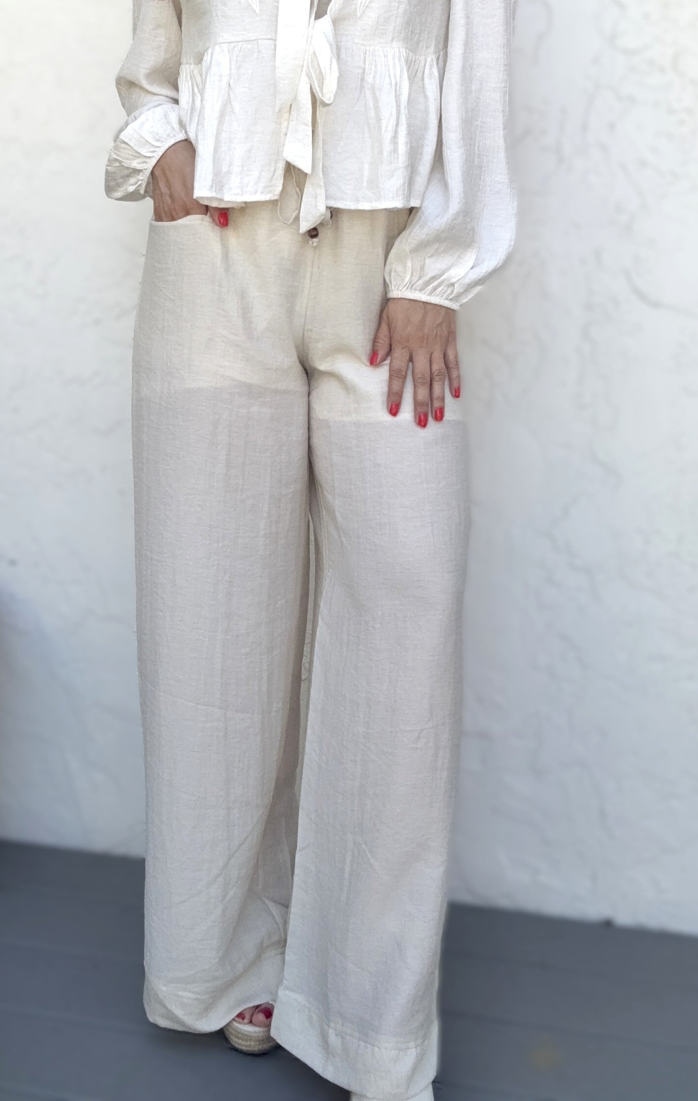 Arlo Linen Blend Relaxed Wide Leg Pants