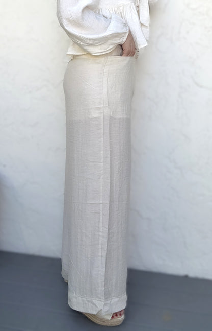 Arlo Linen Blend Relaxed Wide Leg Pants