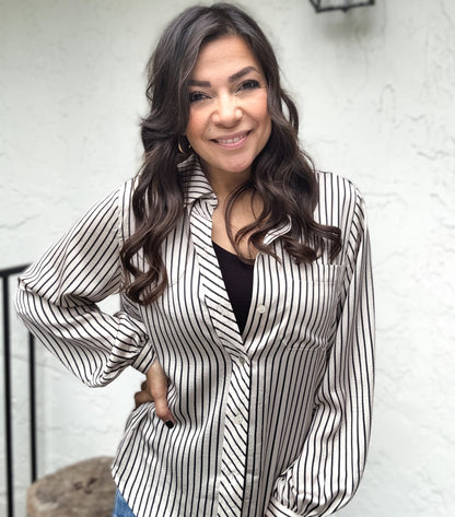 Astrid Striped Button Down Shirt
