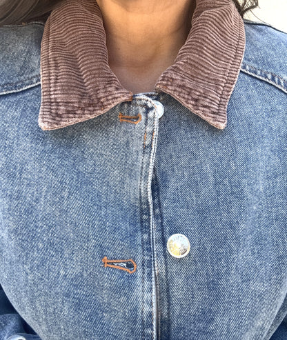 Bree Denim Corduroy Collar Barn Jacket