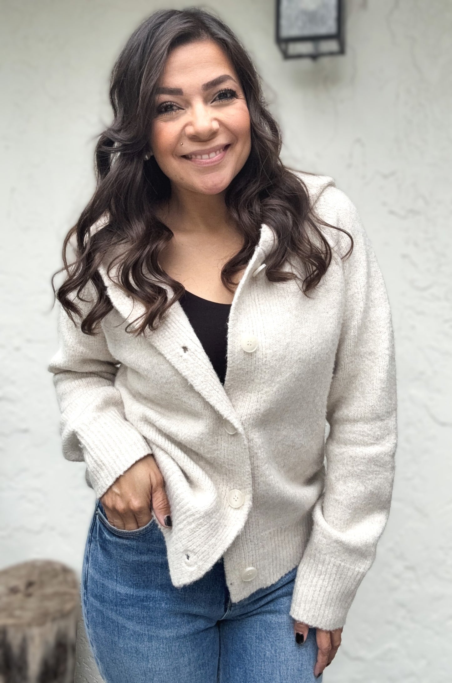 Brooke Button Down Hooded Cardigan