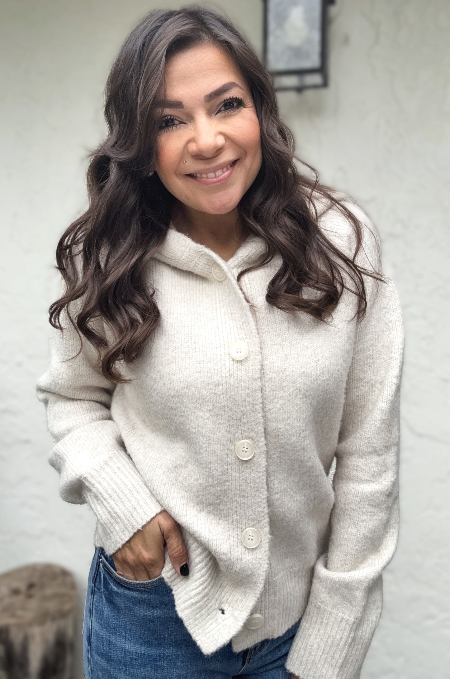 Brooke Button Down Hooded Cardigan