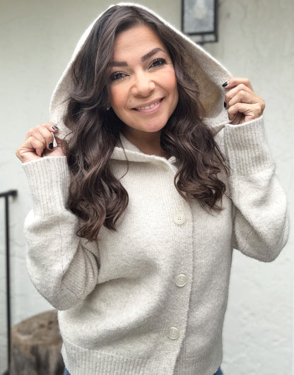 Brooke Button Down Hooded Cardigan