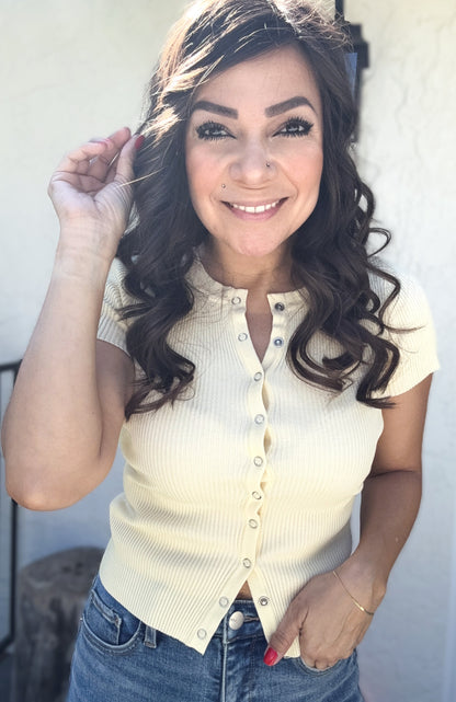 Cynthia Snap Button Sweater Knit Cardigan