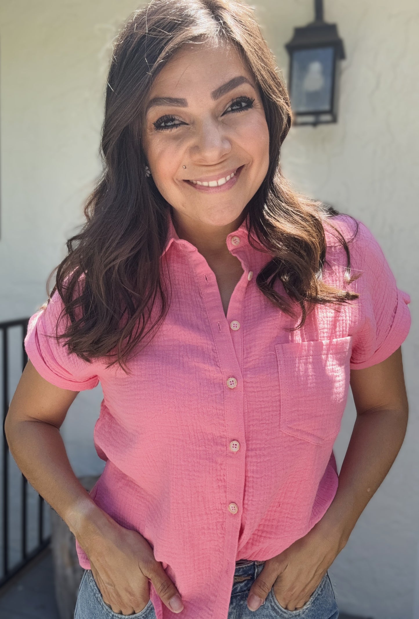 Dani Double Gauze Button Down Shirt