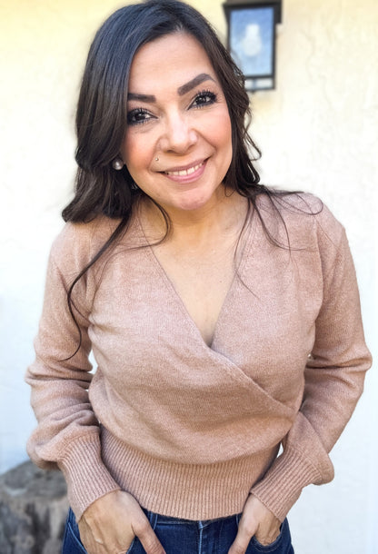 Danielle Surplice V-Neck Sweater