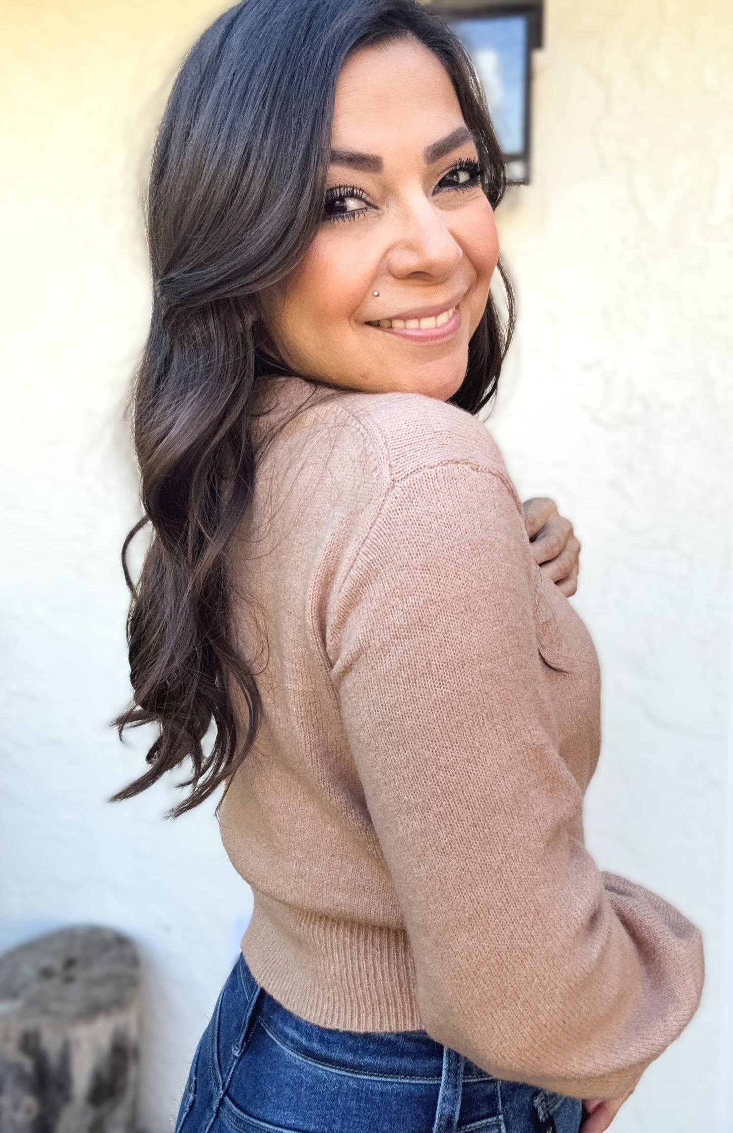 Danielle Surplice V-Neck Sweater