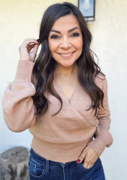 Danielle Surplice V-Neck Sweater