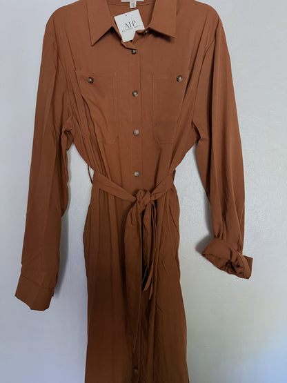 Eileen Button Down Waist Tie Dress