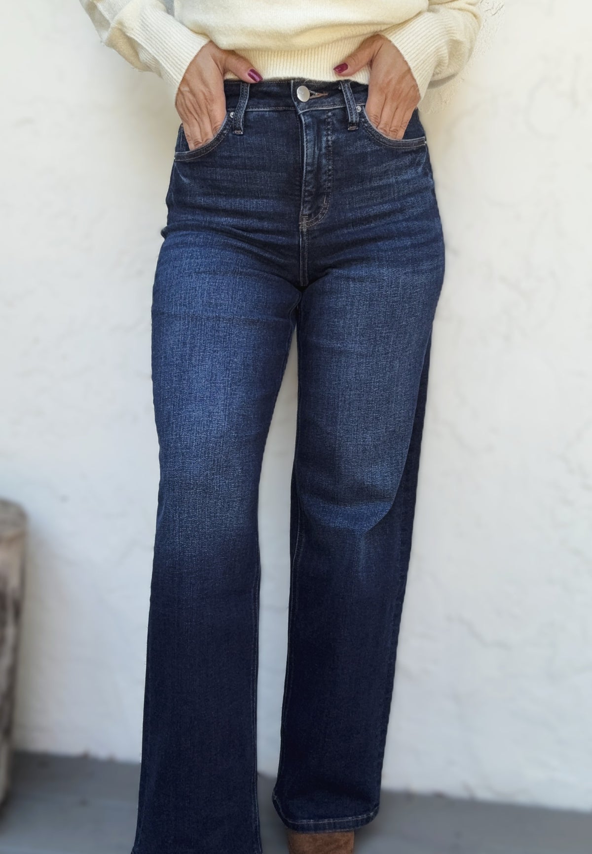 Hailey High Rise Slim Wide Leg Jeans