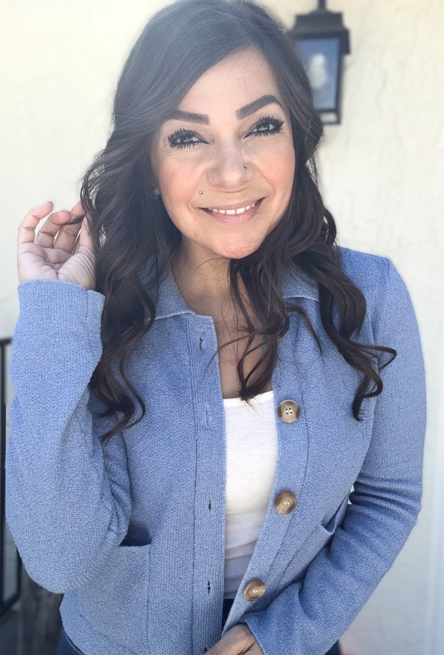 Harley Button Down Long Sleeve Cardigan