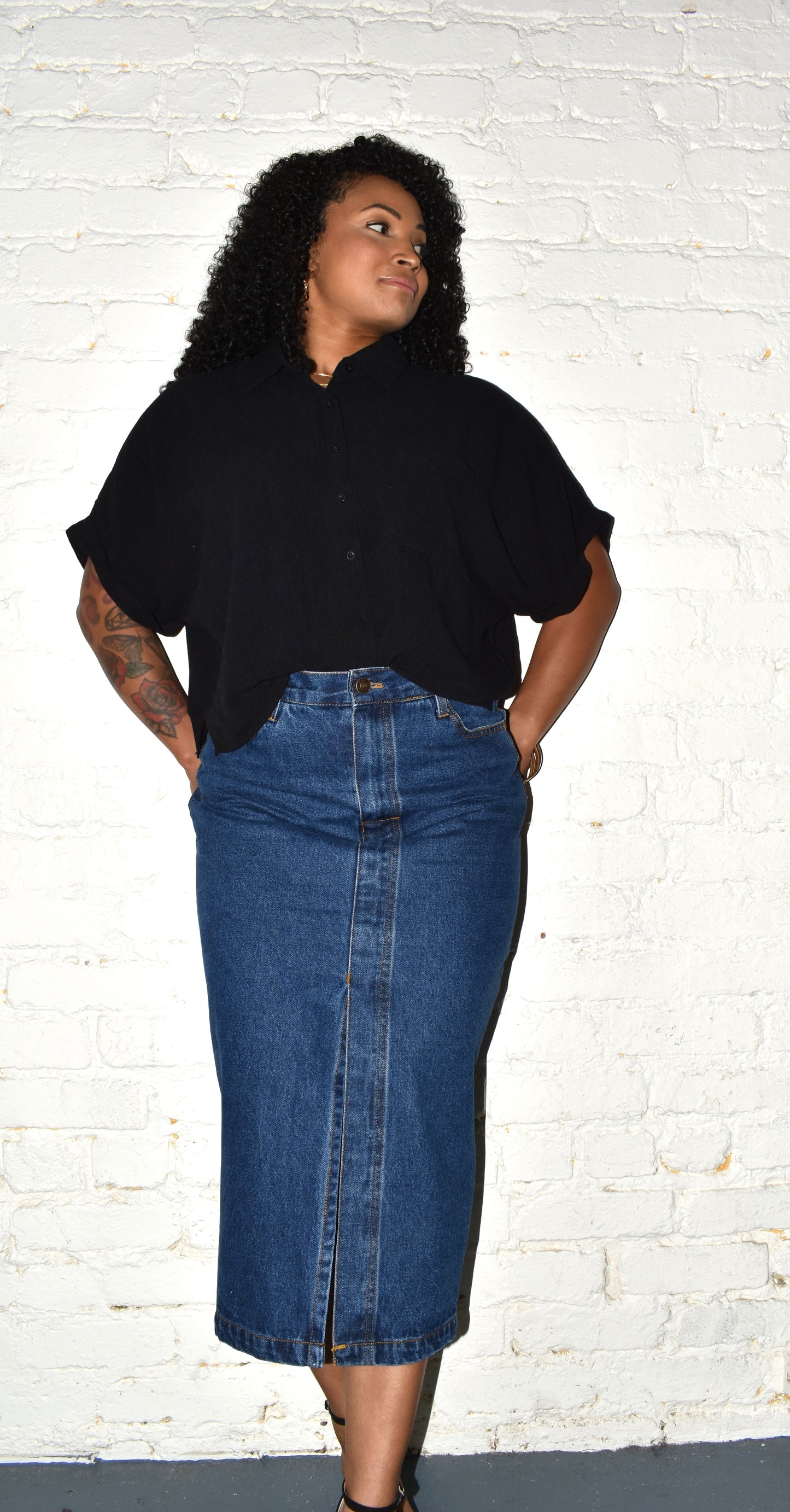 Jada Denim Midi Skirt