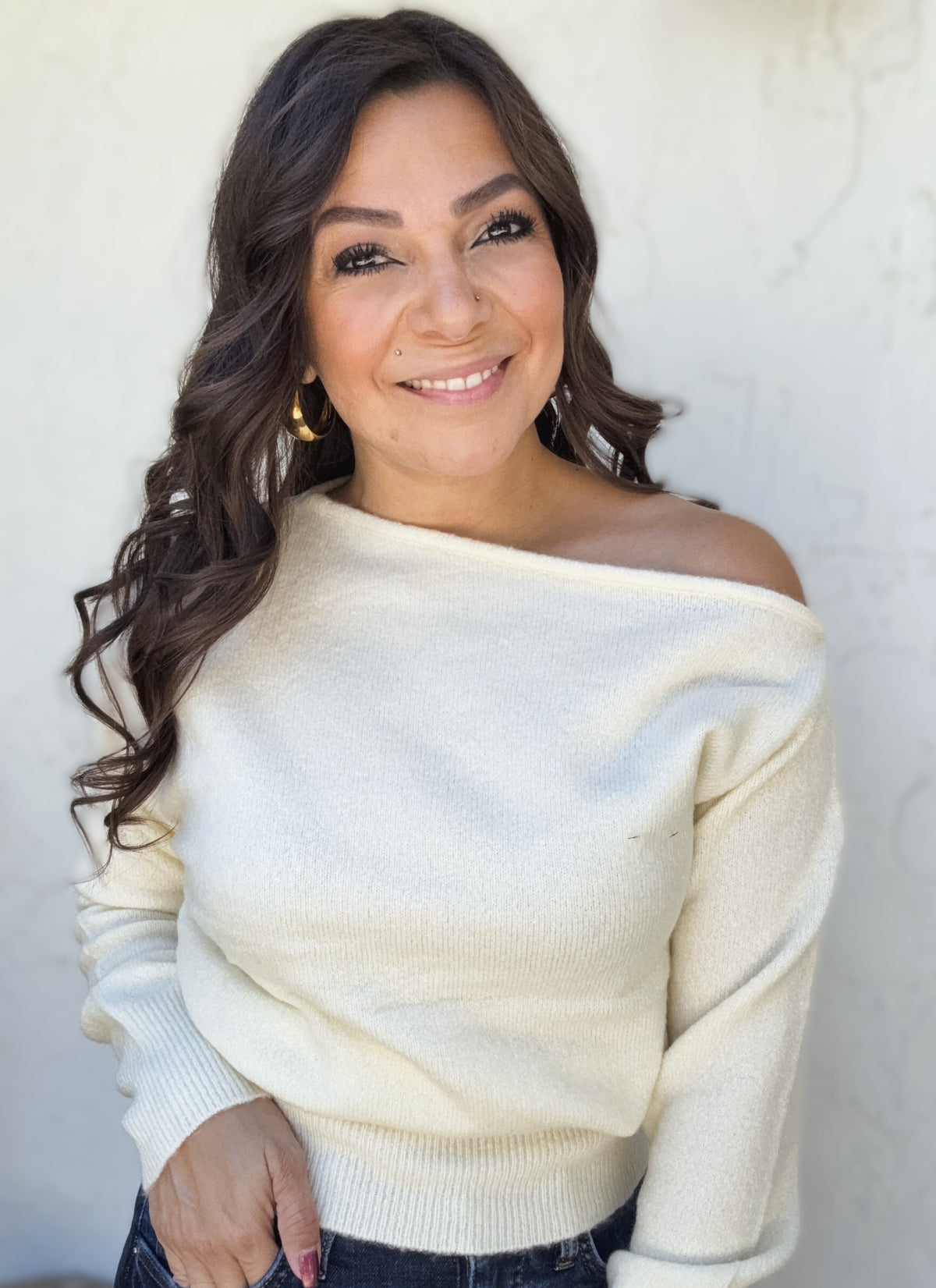 Jessica Off The Shoulder Sweater Top