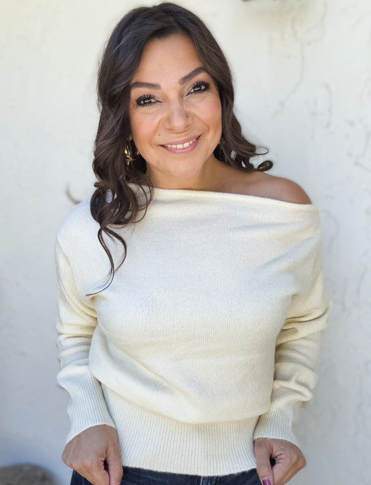 Jessica Off The Shoulder Sweater Top