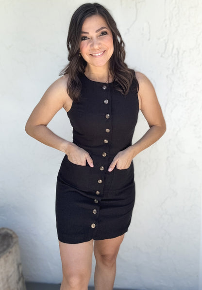 Kaitlyn Button Down Linen Mini Dress