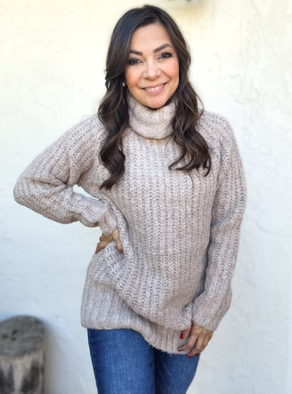 Mallory Chunky Turtleneck Tunic Sweater