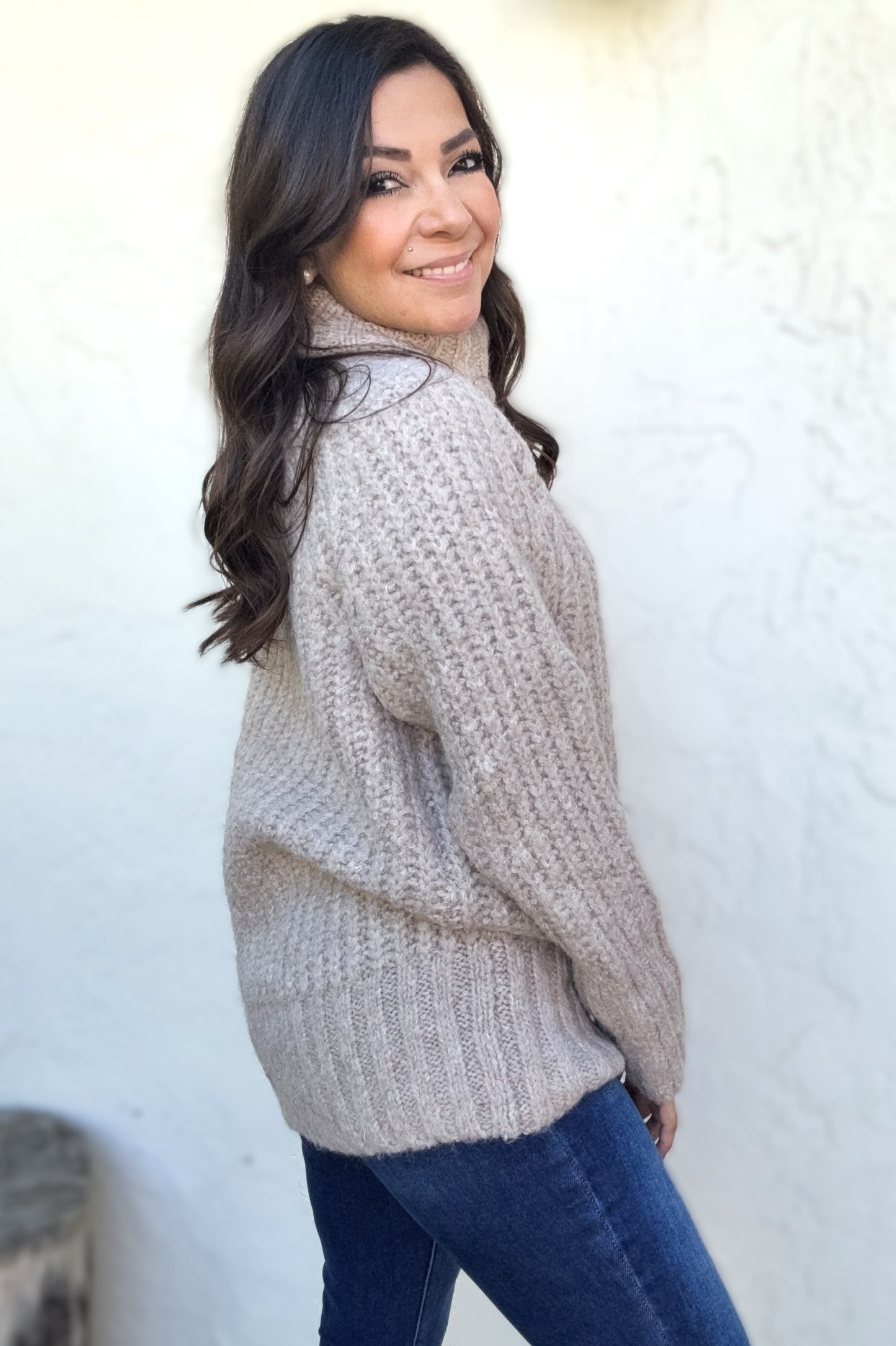 Mallory Chunky Turtleneck Tunic Sweater
