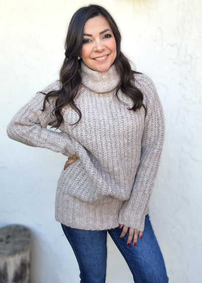 Mallory Chunky Turtleneck Tunic Sweater