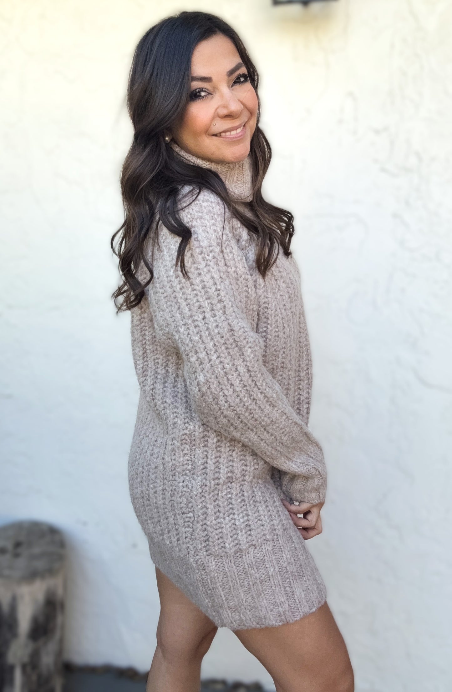 Mallory Chunky Turtleneck Tunic Sweater