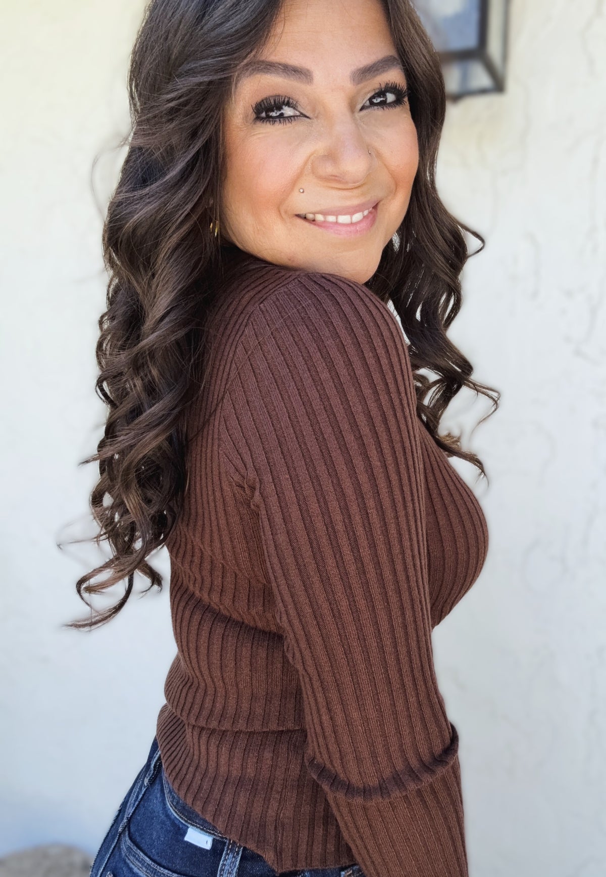 Margot V-Neck Fitted Light Sweater