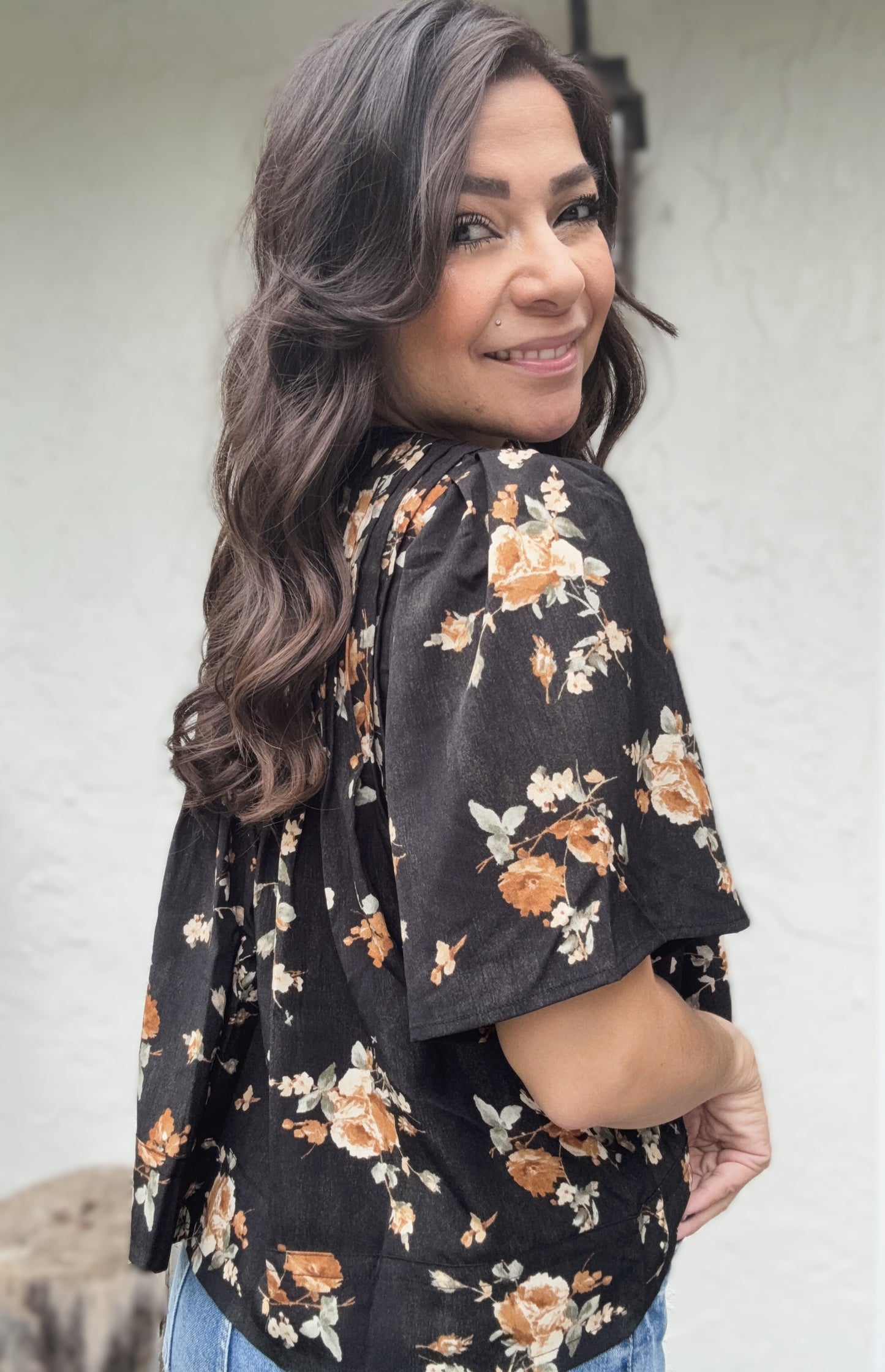 Maya Floral Pintuck Detail Blouse