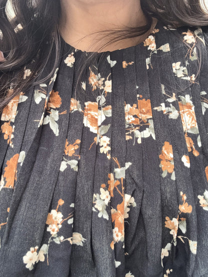 Maya Floral Pintuck Detail Blouse