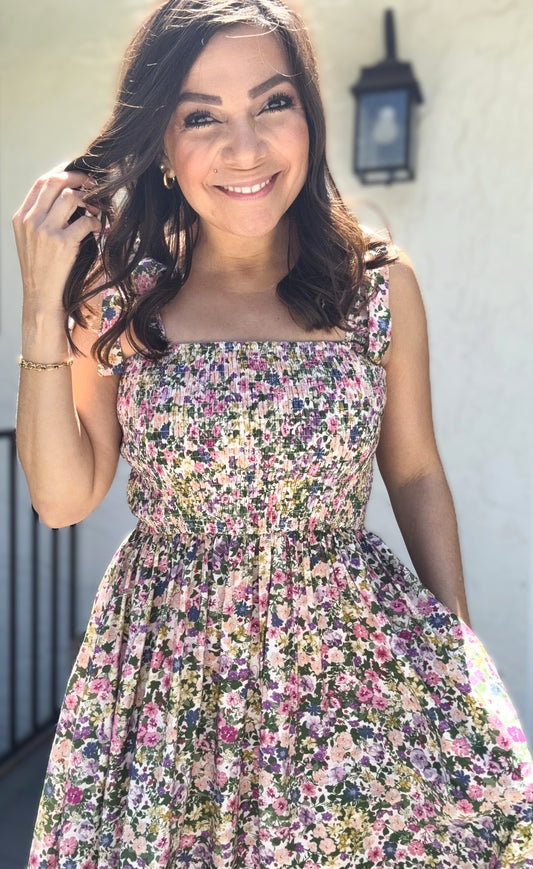 Savannah Smocked Top Midi Dress