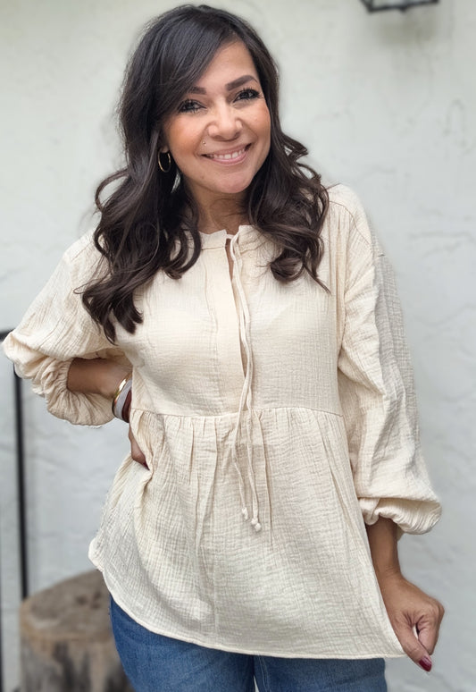 Serenity Gauze Babydoll Top