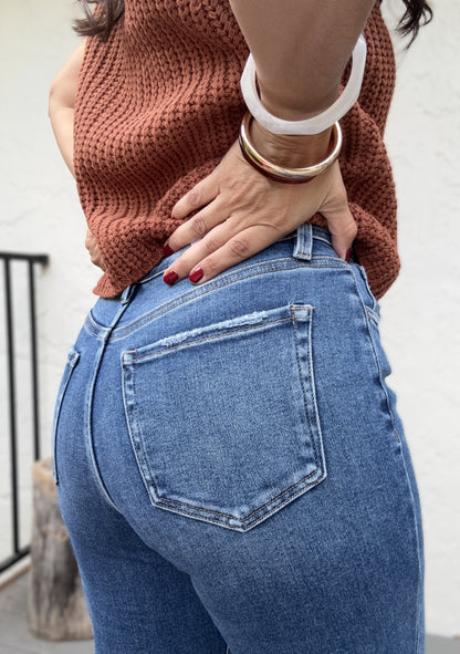 Skylar High Rise Slim Wide Jeans