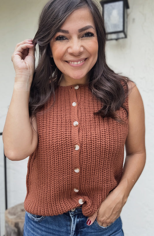 Sophia Button Up Sweater Vest