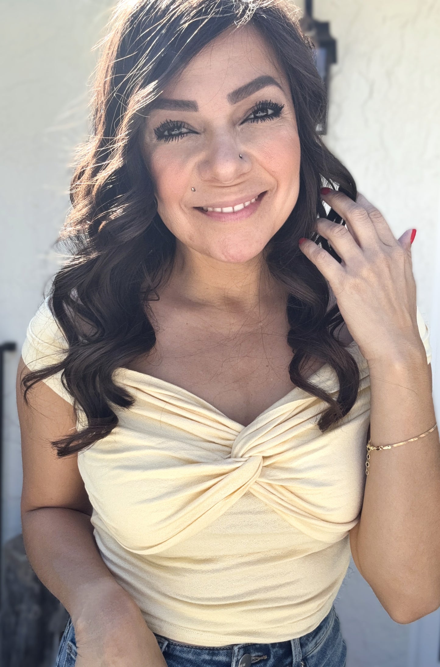 Trista Off The Shoulder Twist Front Top