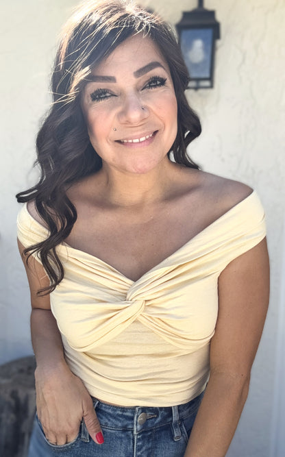 Trista Off The Shoulder Twist Front Top