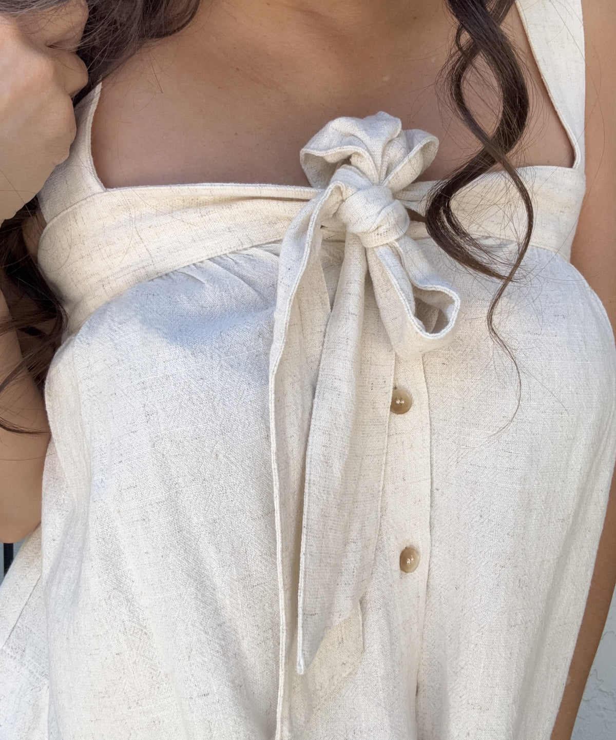 Whitney Bow Gathered Square Top