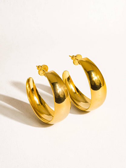 Adore You Gold Non-Tarnish Classic C Hoop Earring