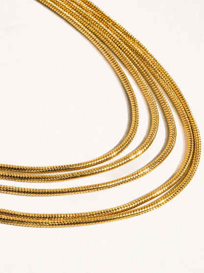 Don't Let Go Gold Non-Tarnish Layered Chain Necklace