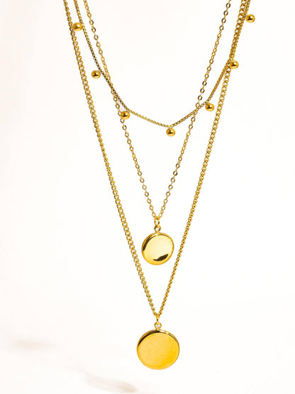 Hold Me Gold Non-Tarnish Round Stack Necklace