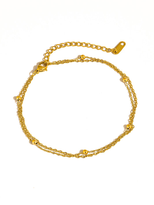 With You Non-Tarnish Layered Chain Anklet
