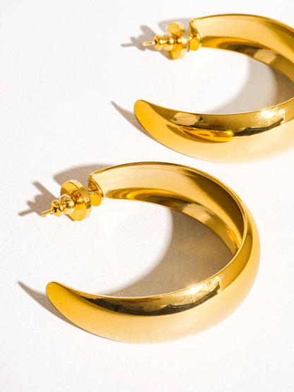 Adore You Gold Non-Tarnish Classic C Hoop Earring